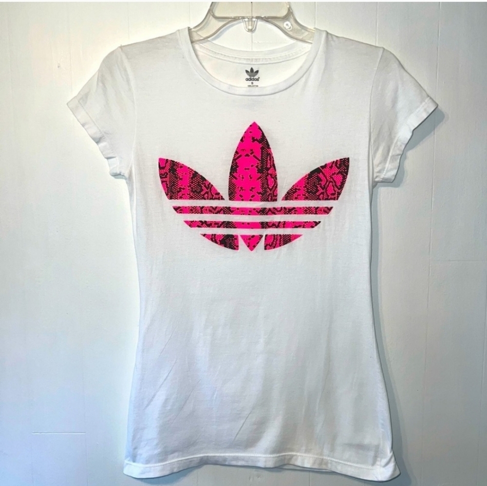 Adidas Snakeskin Neon Pink Trefoil
